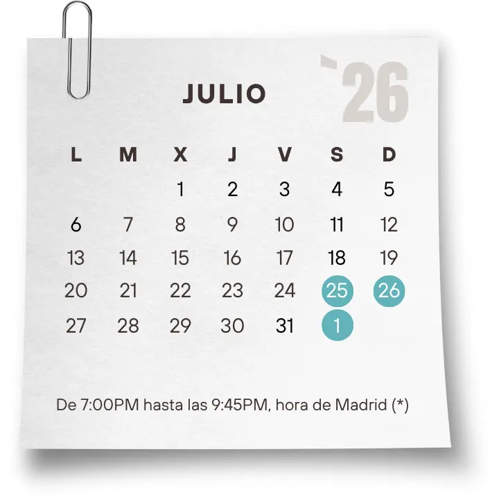 Calendario JUNIO